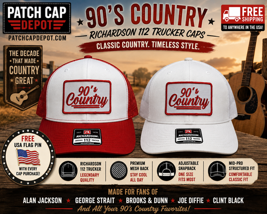 90's Country Richardson 112 Trucker Snapback Patch Cap - Choose Your Color