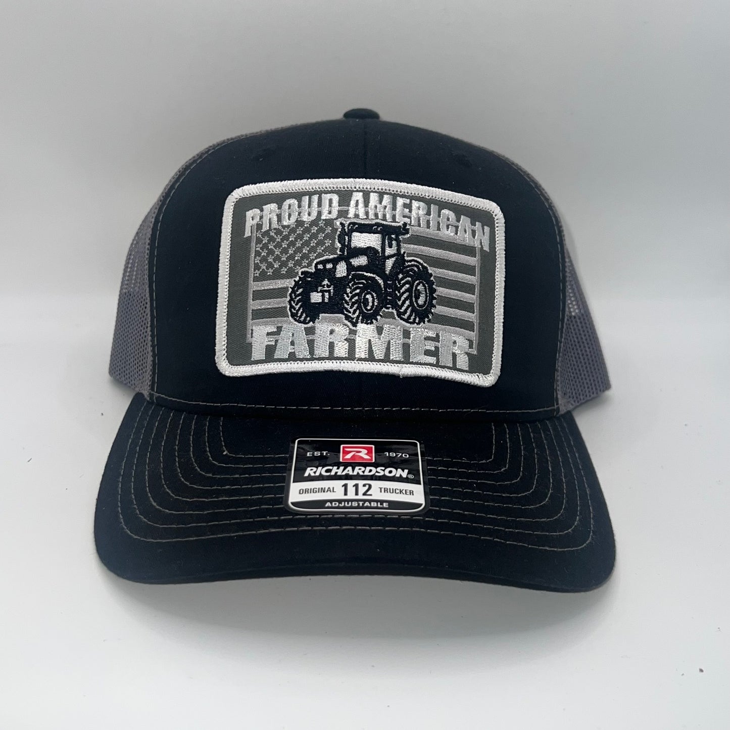 Proud American Farmer Tractor Patch Richardson 112 Trucker Cap