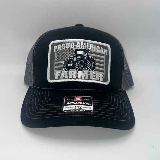 Proud American Farmer Tractor Patch Richardson 112 Trucker Cap