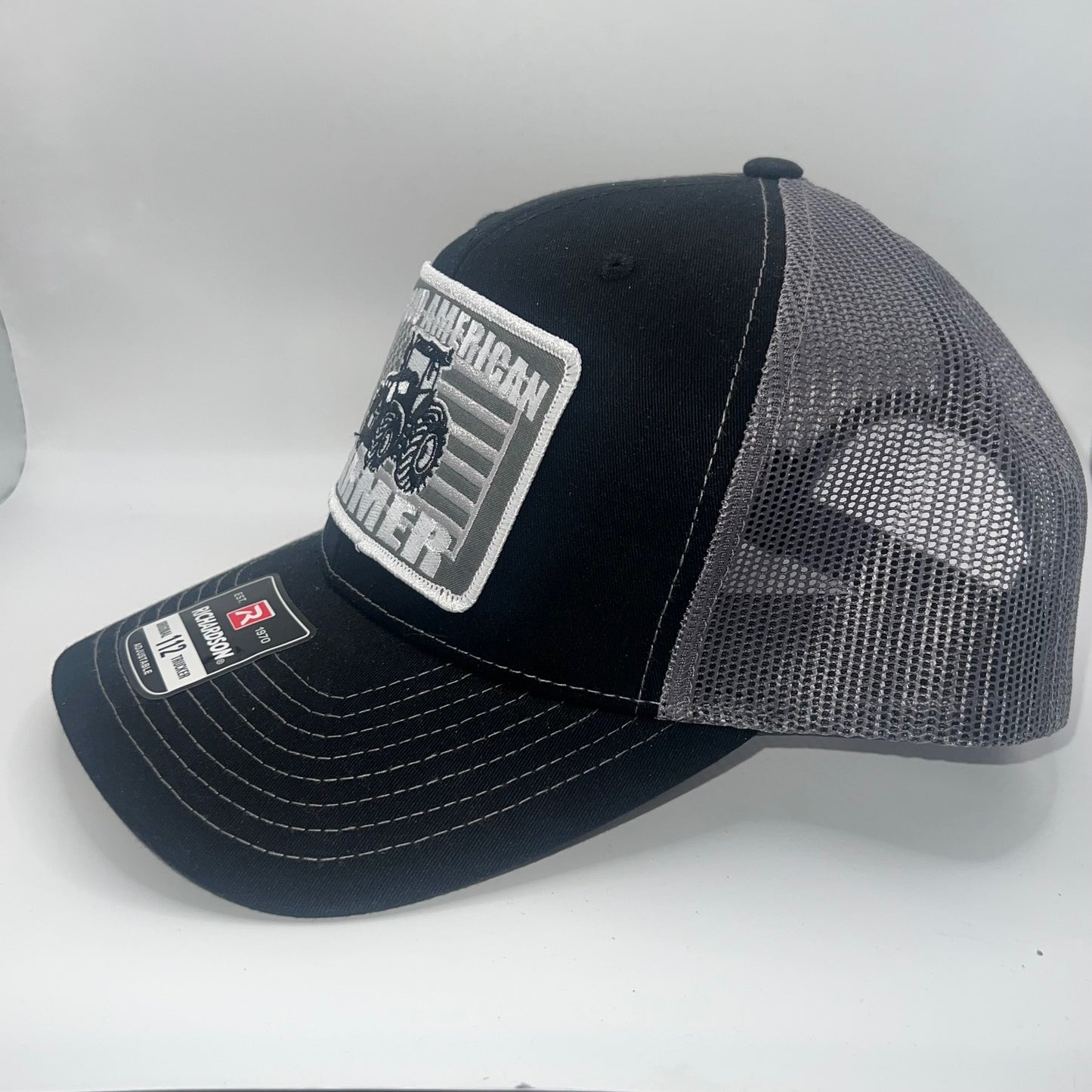 Proud American Farmer Tractor Patch Richardson 112 Trucker Cap