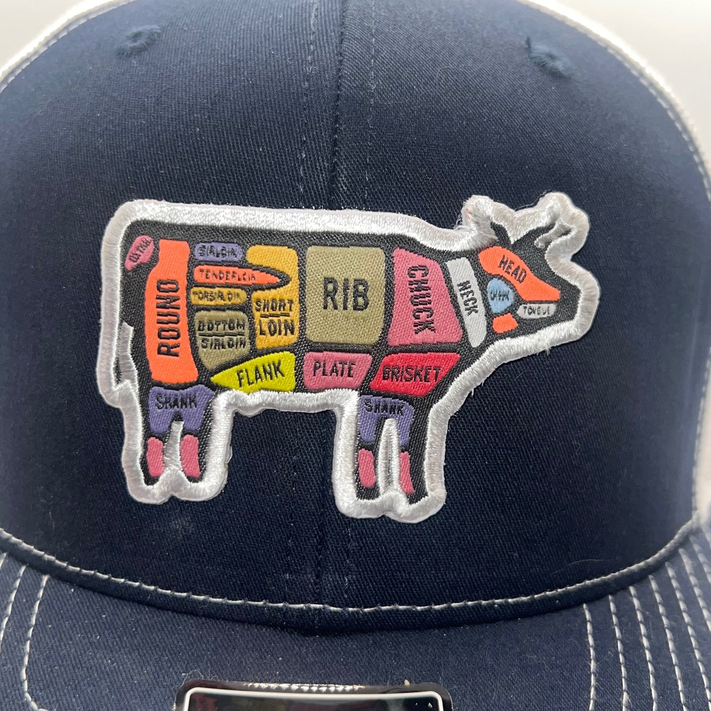 Beef Cow Butcher Chart Richardson 112 Trucker Hat | BBQ Smoker Meat Lover Cap