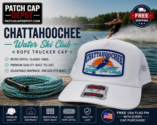 Chattahoochee Water Ski Club Patch Cap – White Otto Rope Trucker