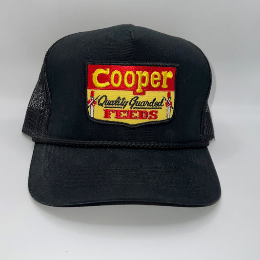 Cooper Feeds Vintage Patch Cap | Black Trucker Snapback