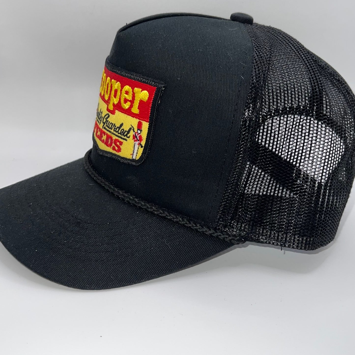 Cooper Feeds Vintage Patch Cap | Black Trucker Snapback