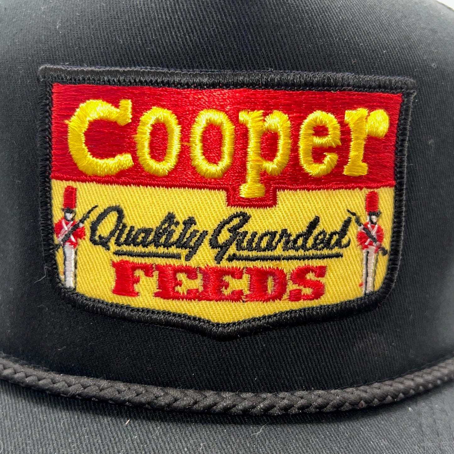 Cooper Feeds Vintage Patch Cap | Black Trucker Snapback