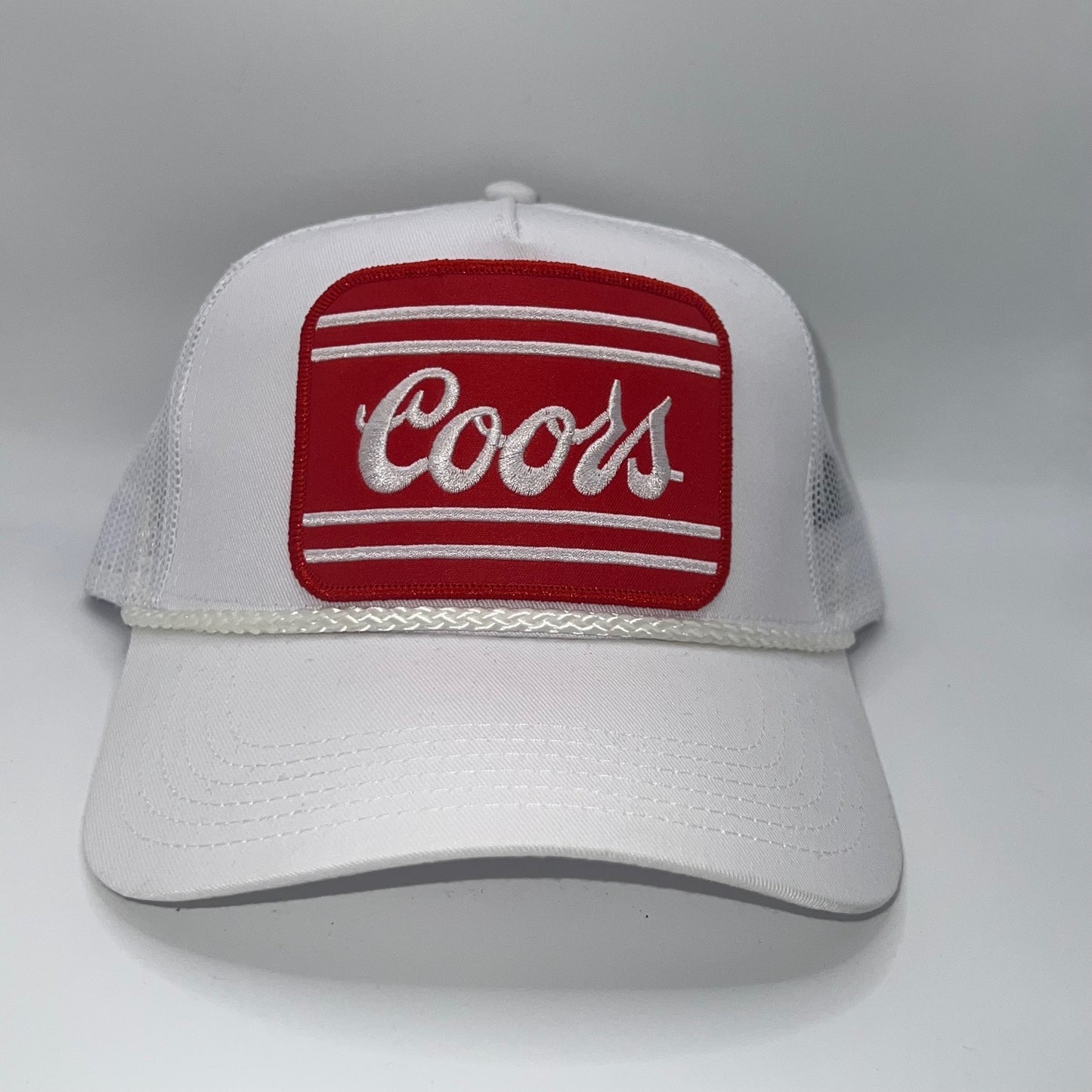 Coors Beer Patch Cap | White Rope & Charcoal/Neon Trucker Caps