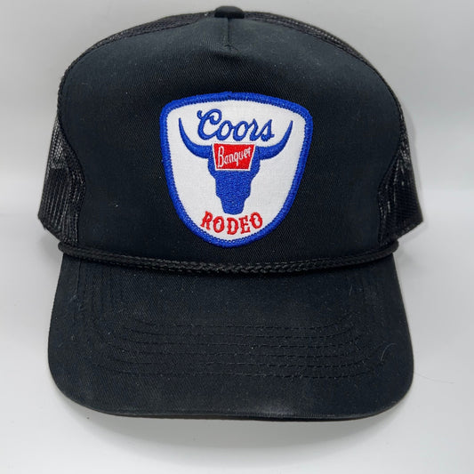Coors Banquet Rodeo Patch Cap | Black Trucker Snapback