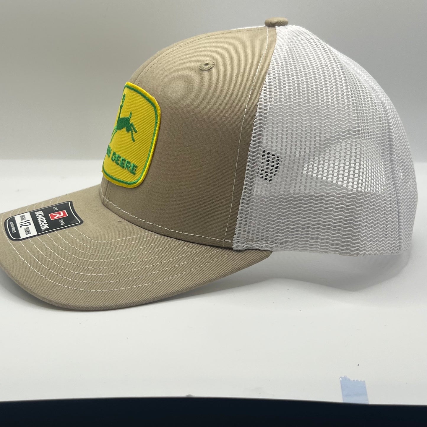 John Deere Vintage Patch Richardson 112 Trucker Cap | Khaki White Farm Hat