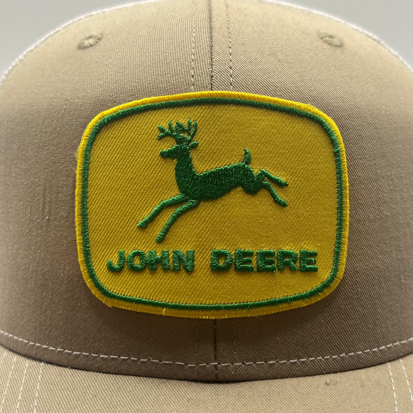 John Deere Vintage Patch Richardson 112 Trucker Cap | Khaki White Farm Hat