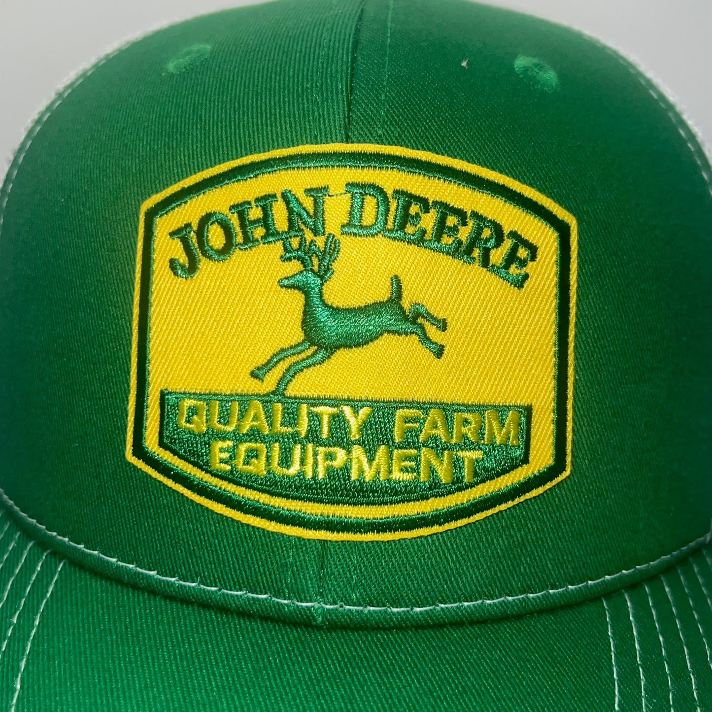 John Deere Quality Farm Equipment Patch Cap | Green/White Outdoor Cap 771 Snapback