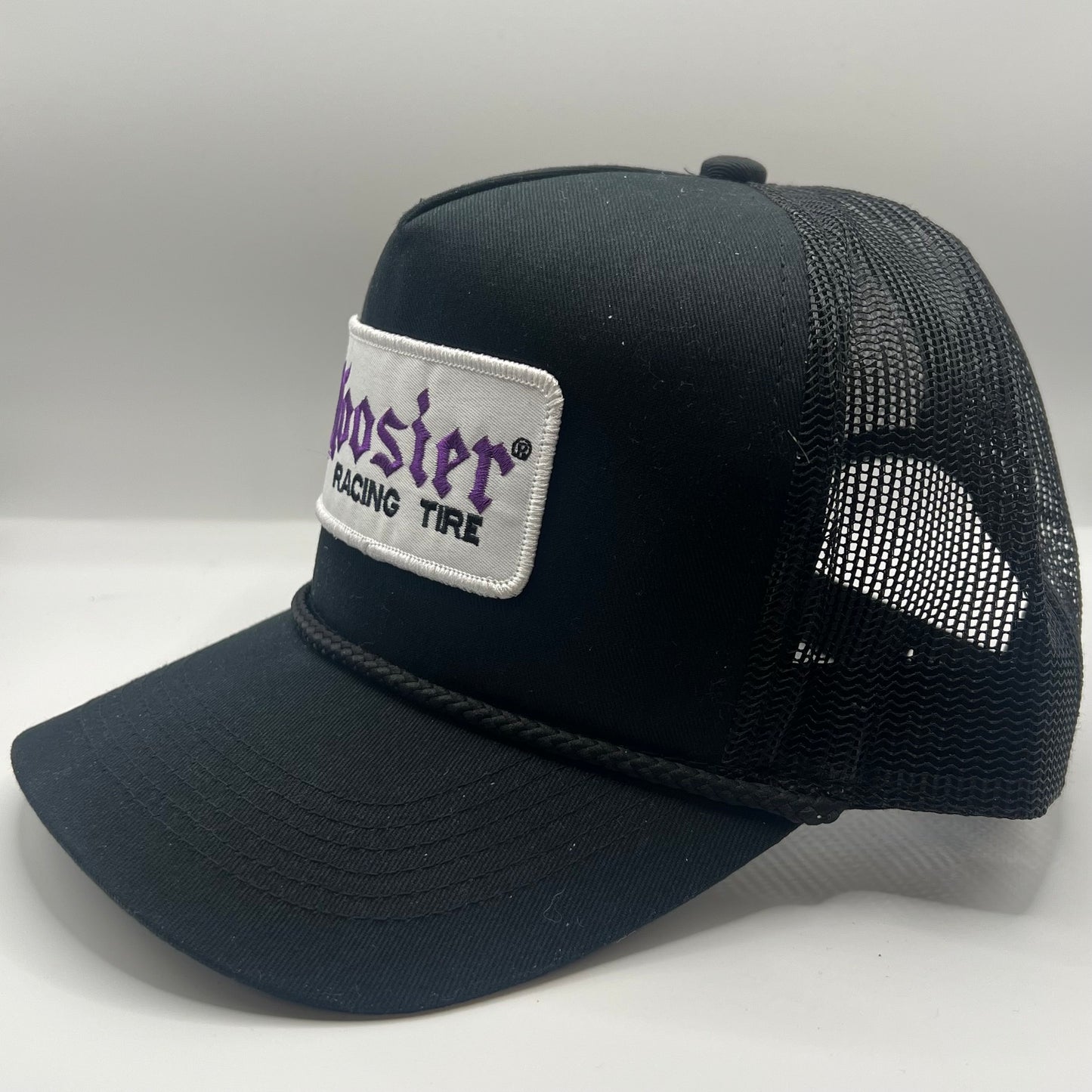 Hoosier Racing Tire Vintage Patch Trucker Cap – Black Snapback