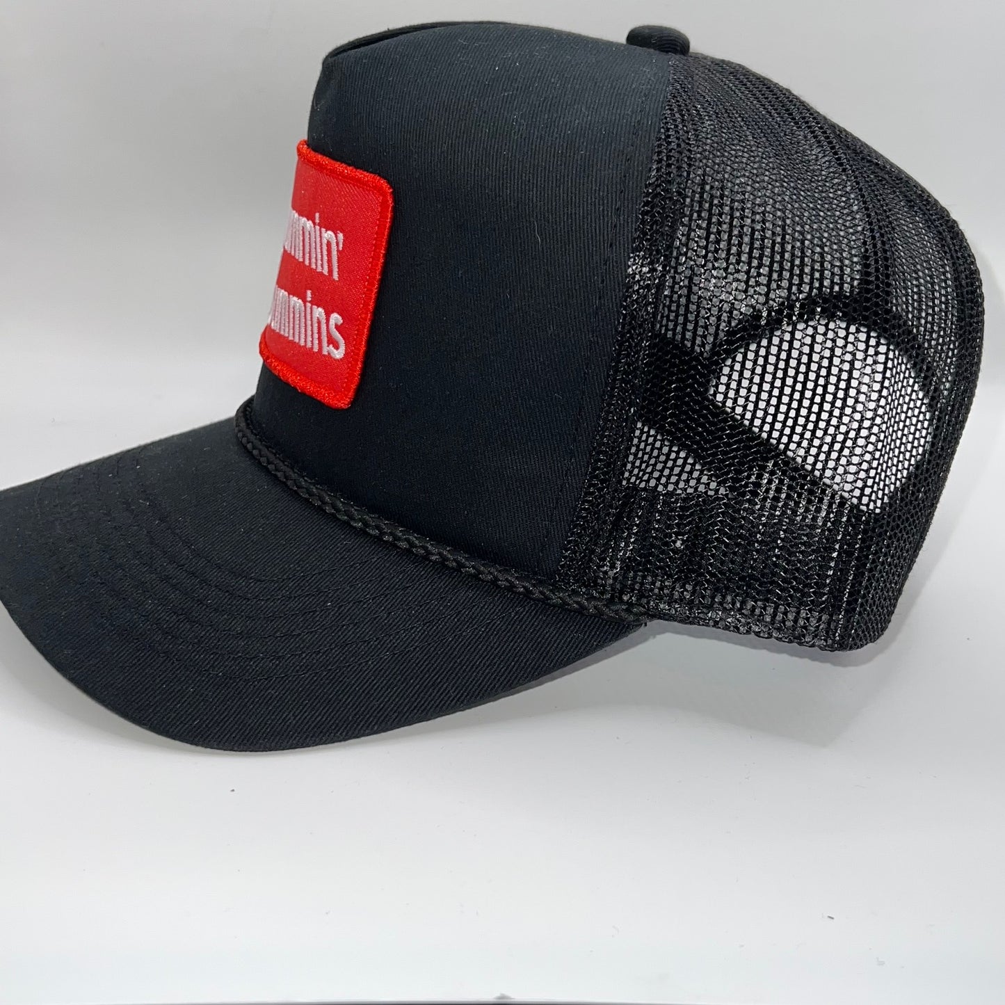 Hummin' Cummins Diesel Trucker Patch Cap | Black Mesh Snapback Hat
