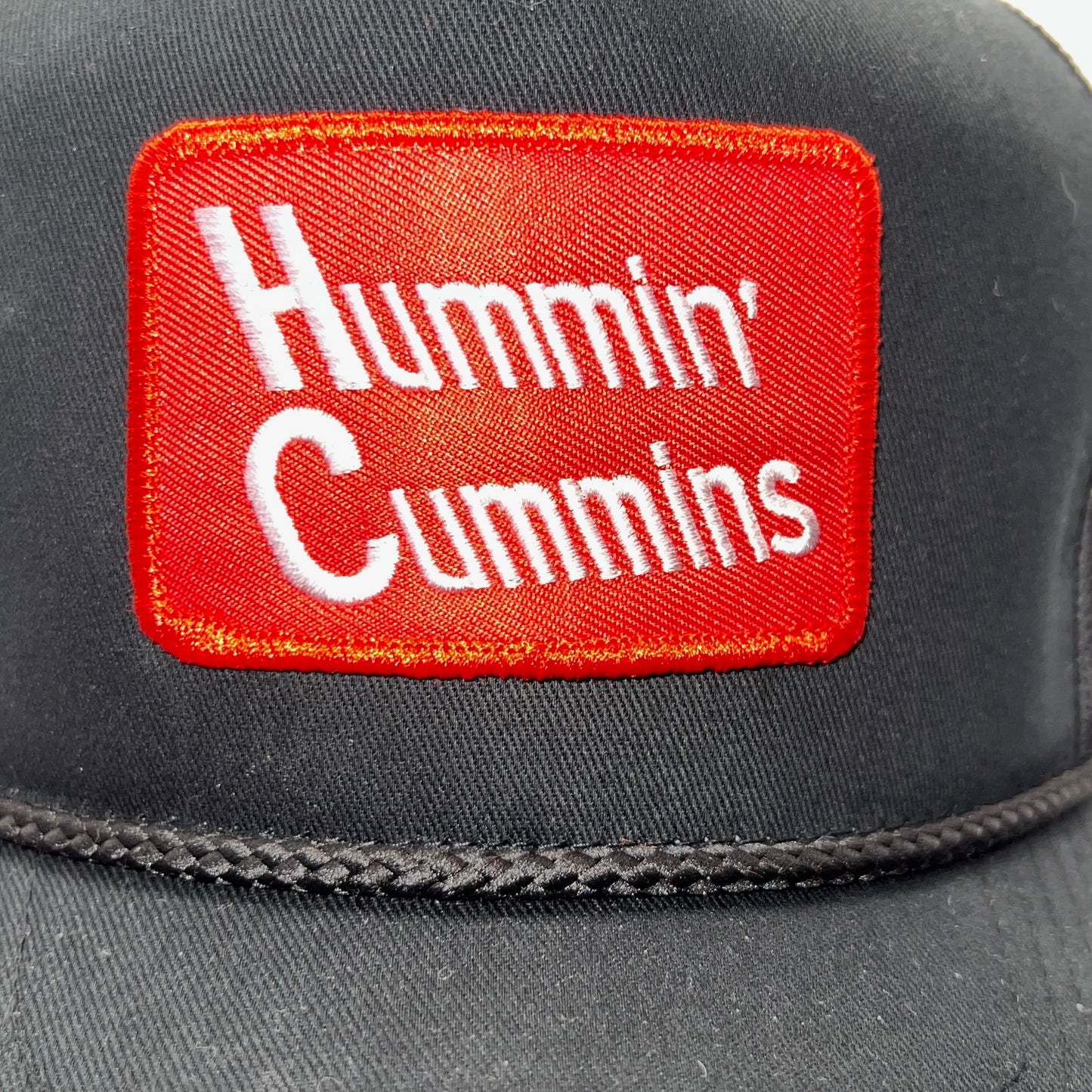 Hummin' Cummins Diesel Trucker Patch Cap | Black Mesh Snapback Hat