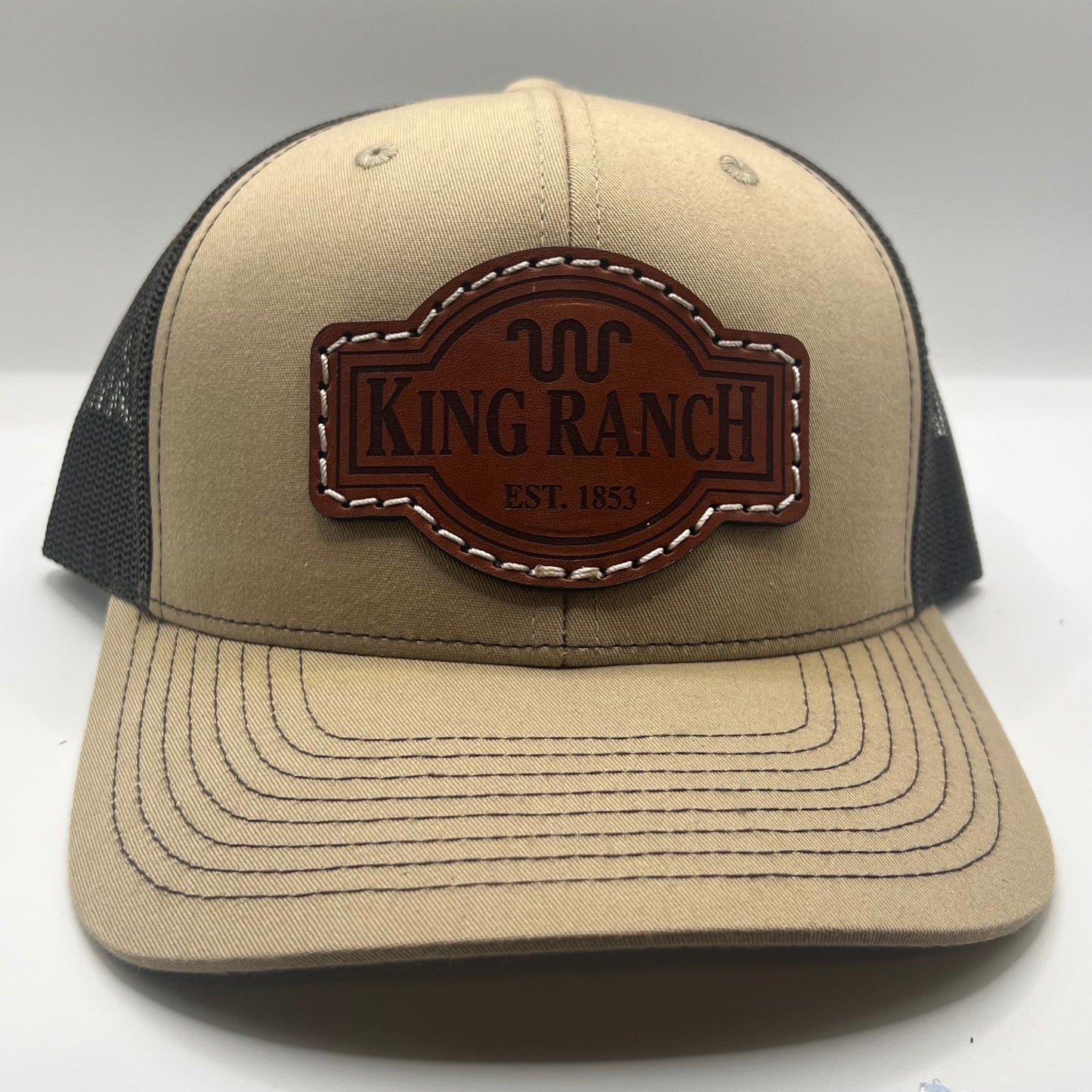 King Ranch Leather Patch Trucker Cap | Santa Gertrudis Ranch Western Hat