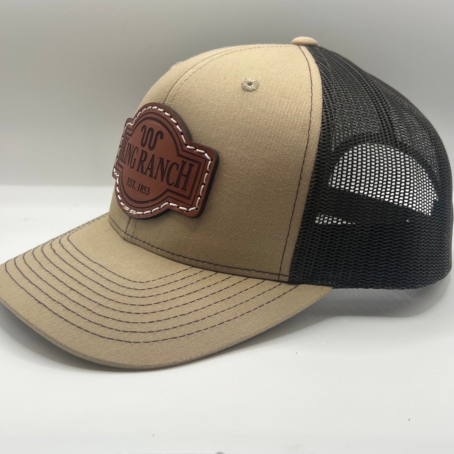 King Ranch Leather Patch Trucker Cap | Santa Gertrudis Ranch Western Hat