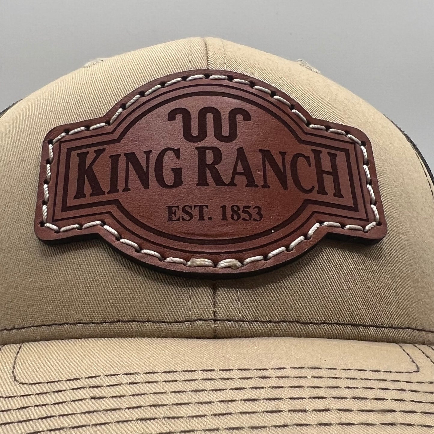 King Ranch Leather Patch Trucker Cap | Santa Gertrudis Ranch Western Hat