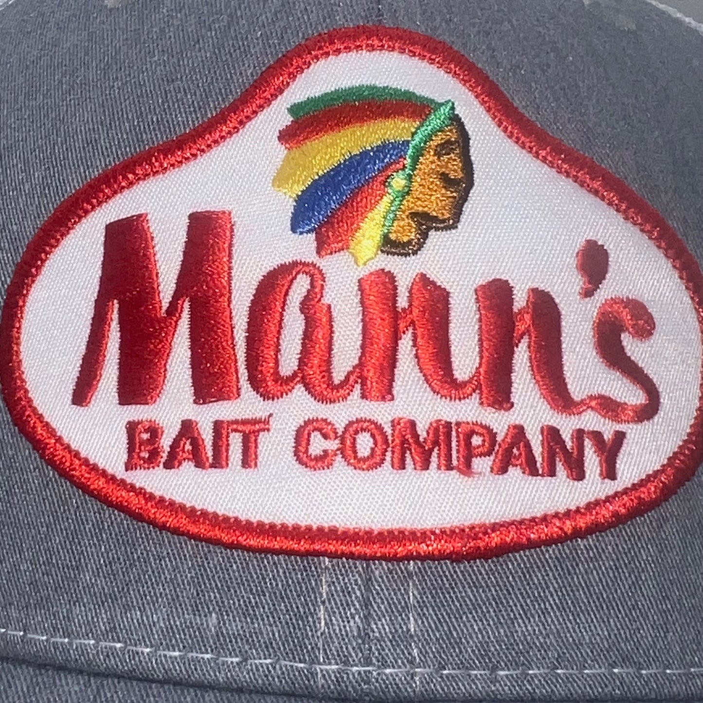 Mann's Bait Company Patch Cap | Richardson 112 Heather Gray & White Trucker