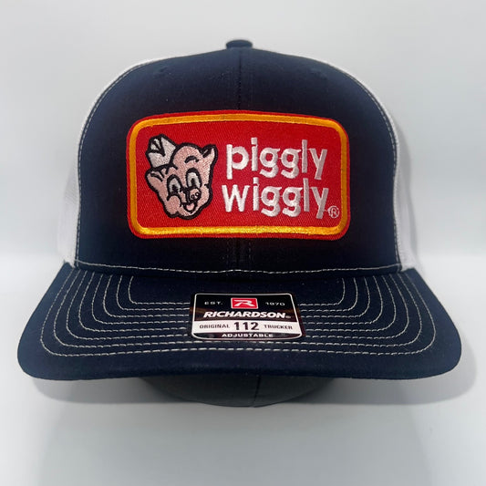 Piggly Wiggly Patch Cap | Richardson 112 Black & White Trucker Snapback
