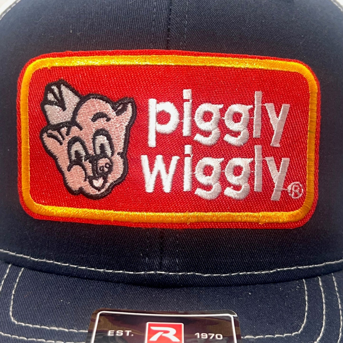 Piggly Wiggly Patch Cap | Richardson 112 Black & White Trucker Snapback