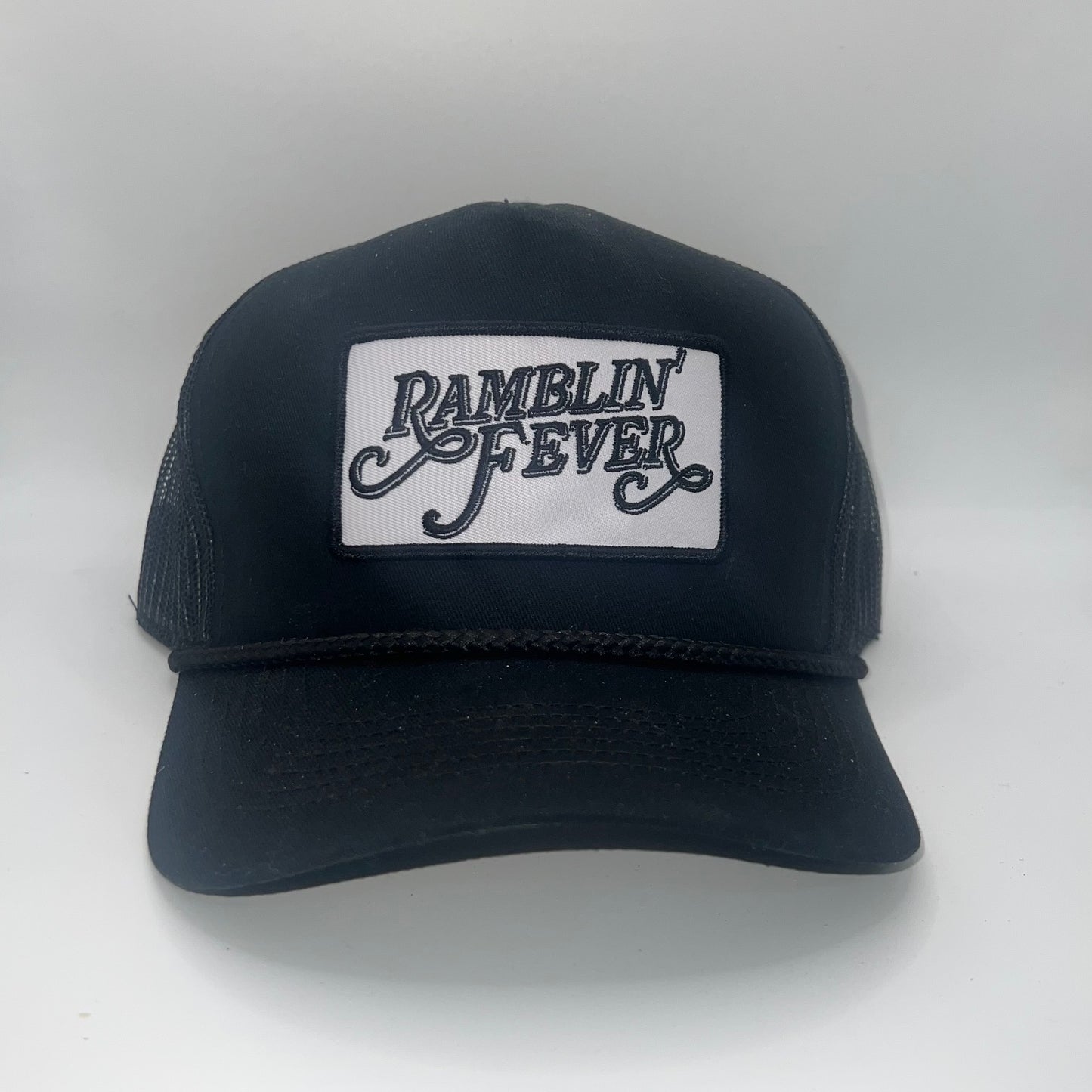Ramblin' Fever Patch Cap | Black Rope Trucker Cap | Outdoor Cap Snapback