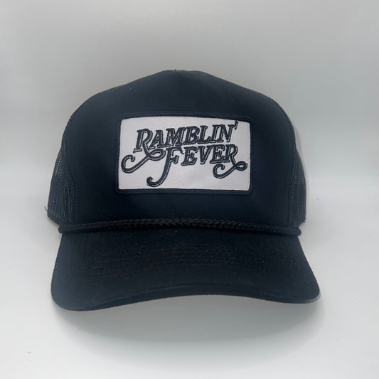 Ramblin' Fever Patch Cap | Black Rope Trucker Cap | Outdoor Cap Snapback