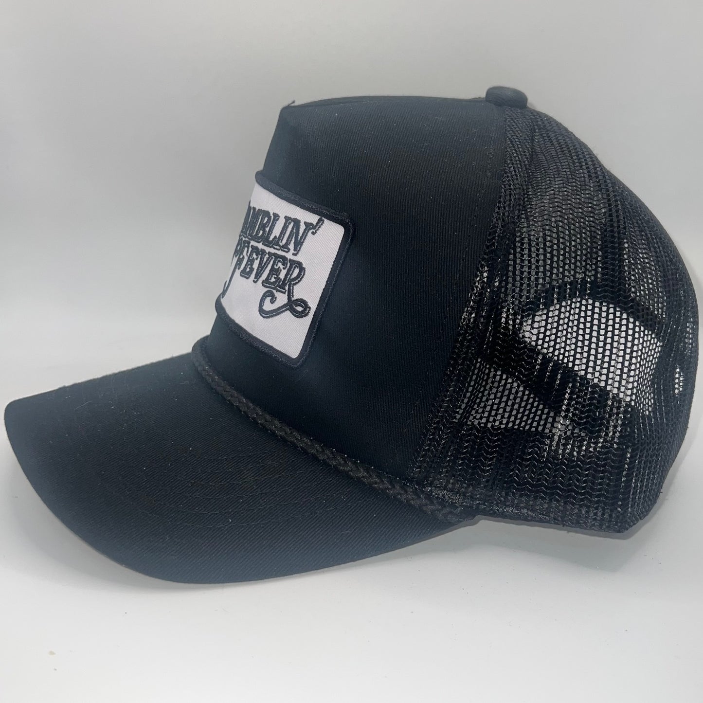 Ramblin' Fever Patch Cap | Black Rope Trucker Cap | Outdoor Cap Snapback