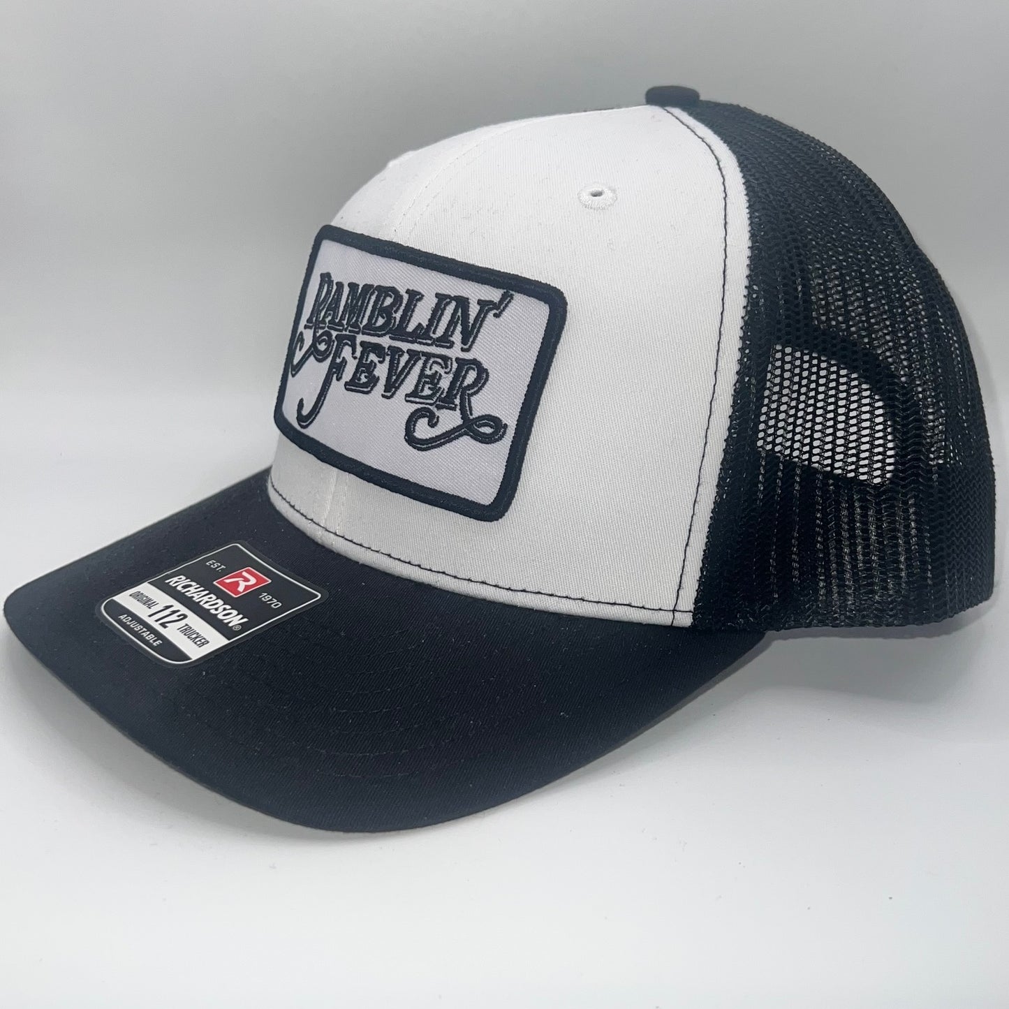 Ramblin' Fever Patch Cap | Richardson 112 Black White Trucker