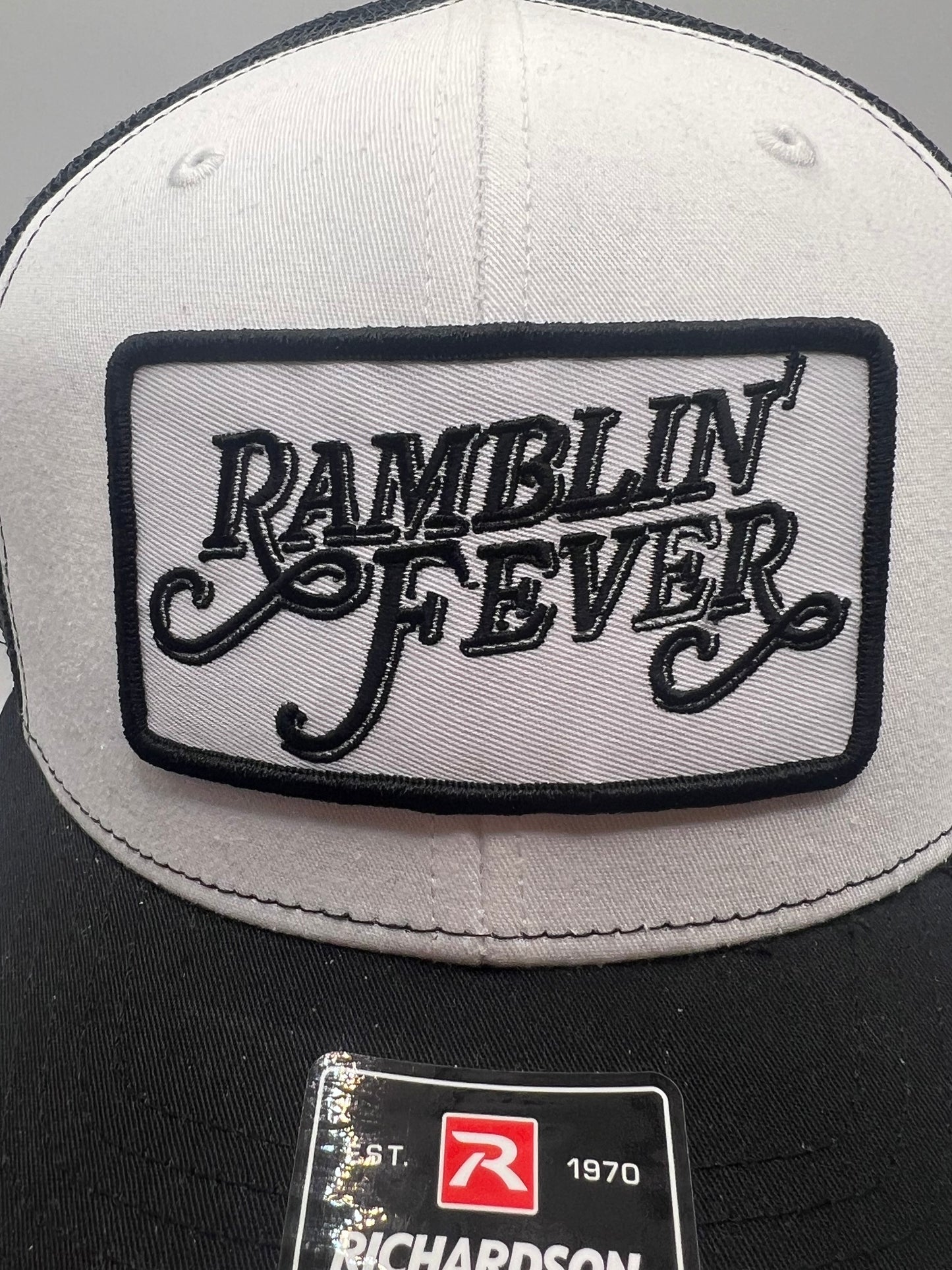 Ramblin' Fever Patch Cap | Richardson 112 Black White Trucker