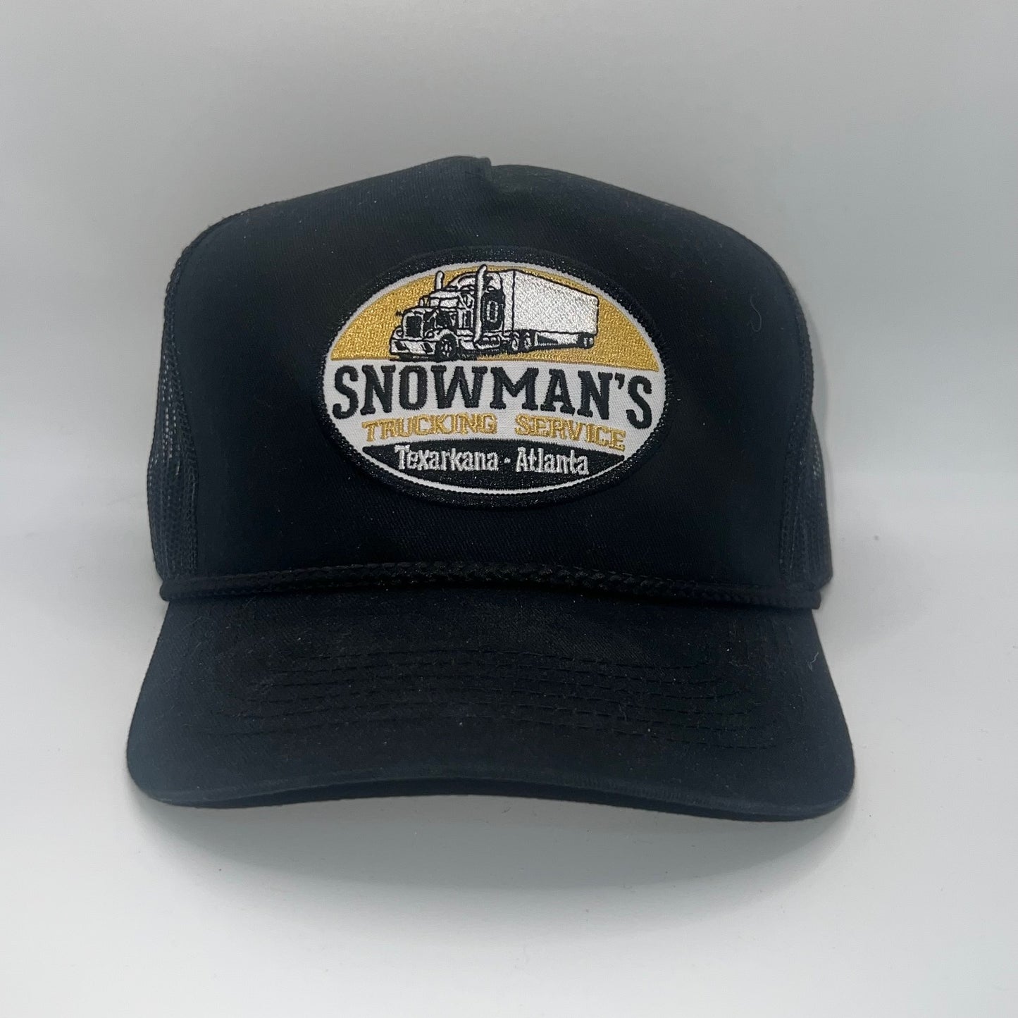 Snowman's Trucking Service Patch Cap | Black Outdoor Cap Snapback