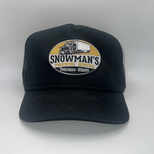 Snowman's Trucking Service Patch Cap | Black Outdoor Cap Snapback