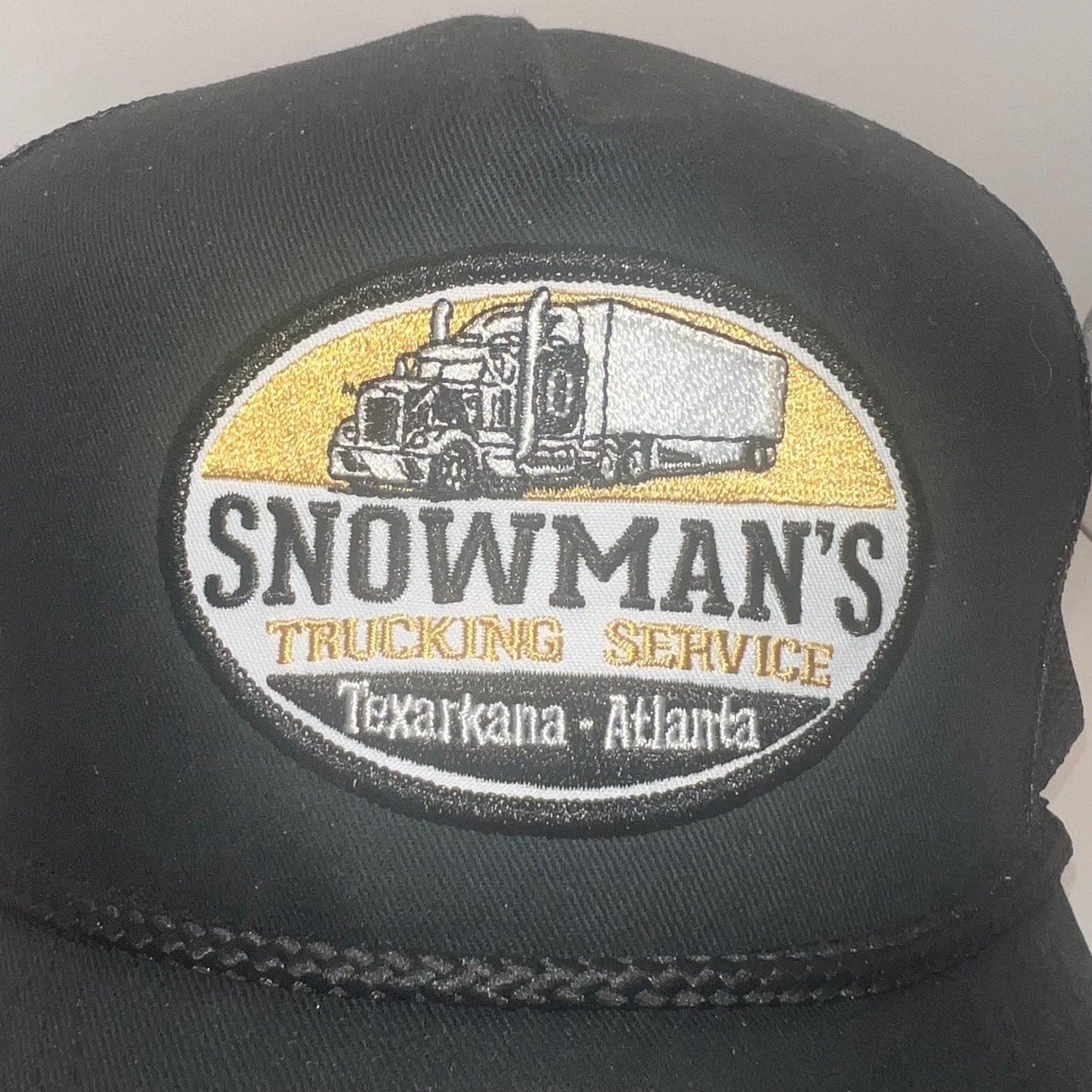 Snowman's Trucking Service Patch Cap | Black Outdoor Cap Snapback