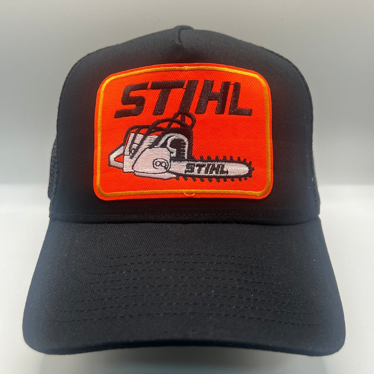 STIHL Chainsaw Patch Cap | Cobra Cap Black Mesh Snapback Trucker