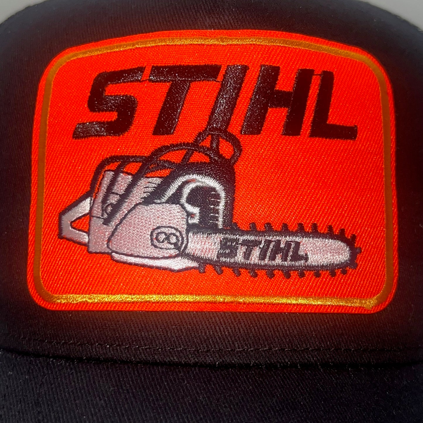 STIHL Chainsaw Patch Cap | Cobra Cap Black Mesh Snapback Trucker