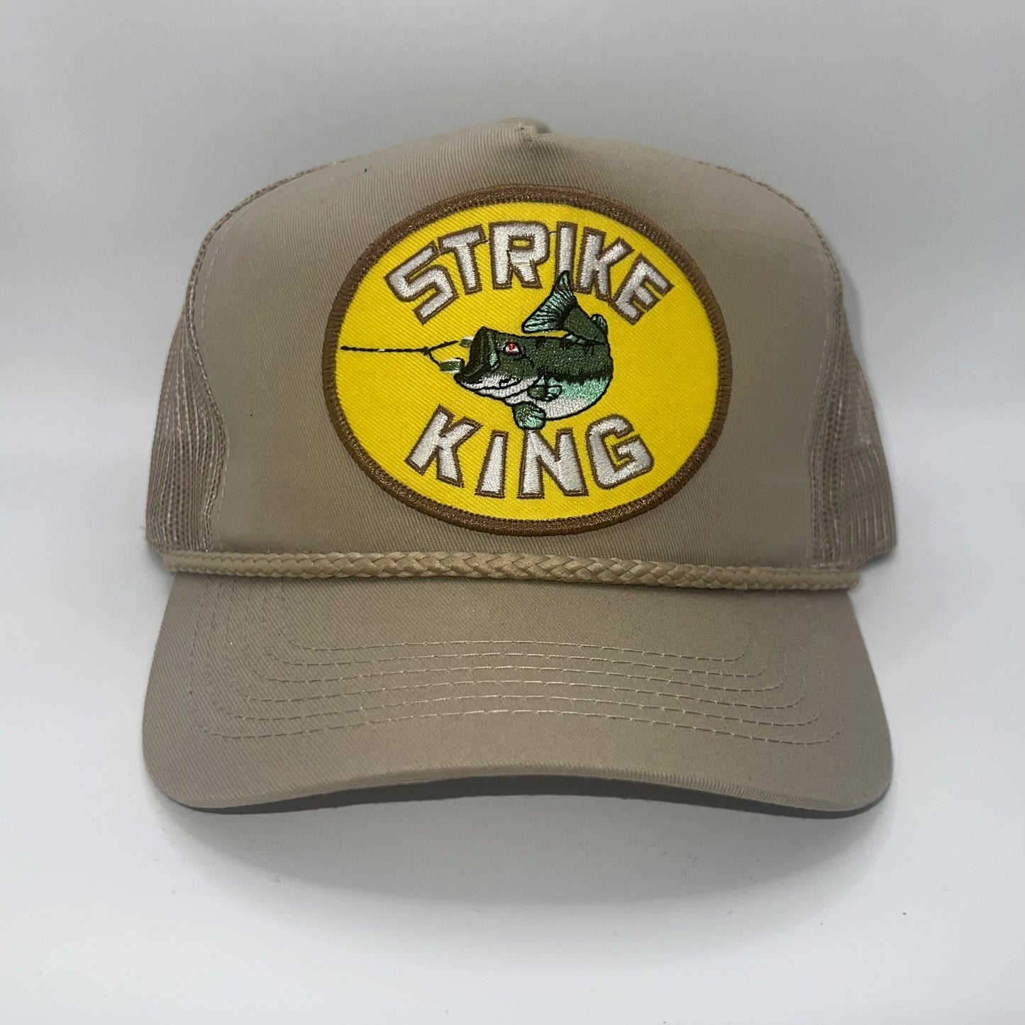 Strike King Fishing Patch Cap – Rope Trucker Snapback – Green & Khaki Color Options