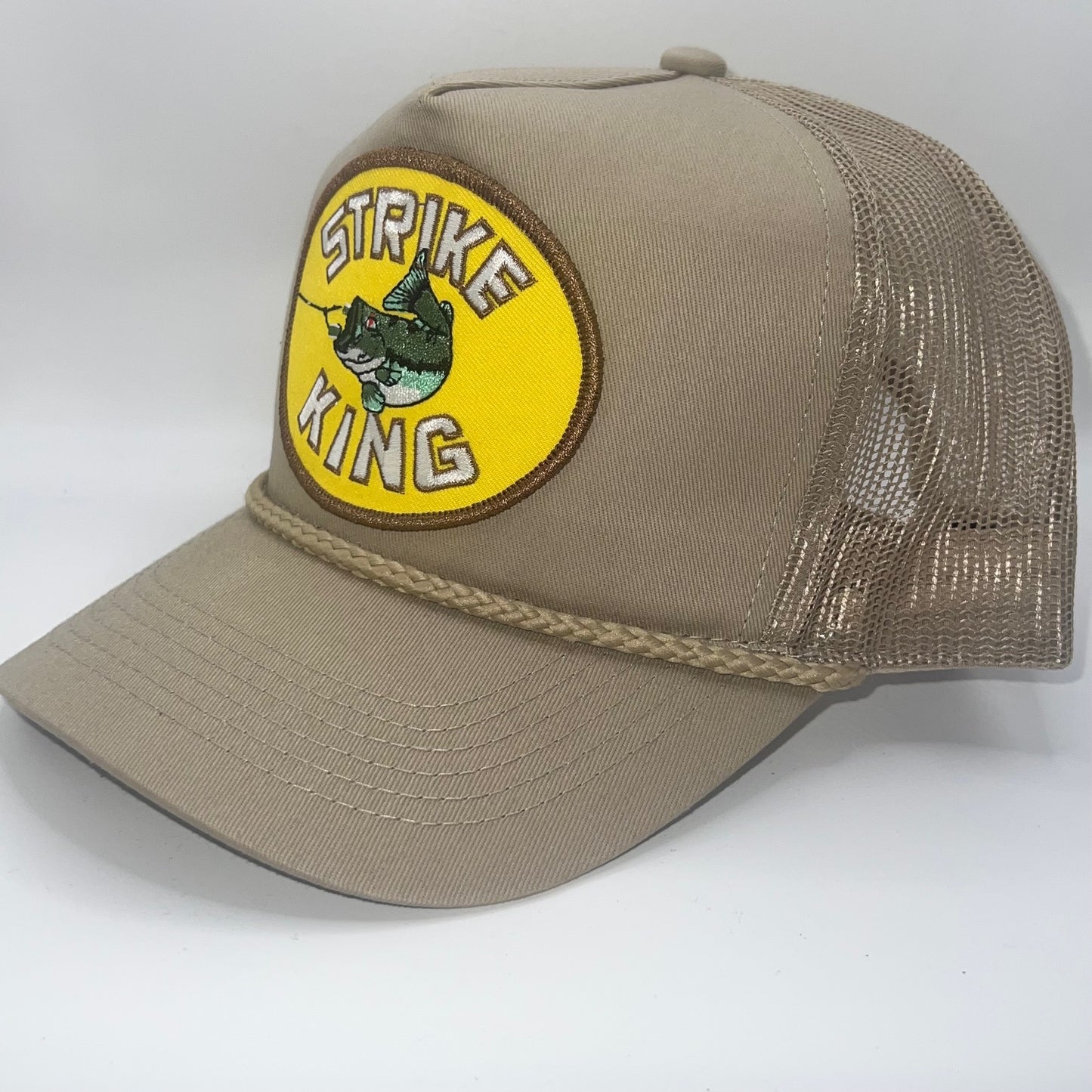 Strike King Fishing Patch Cap – Rope Trucker Snapback – Green & Khaki Color Options