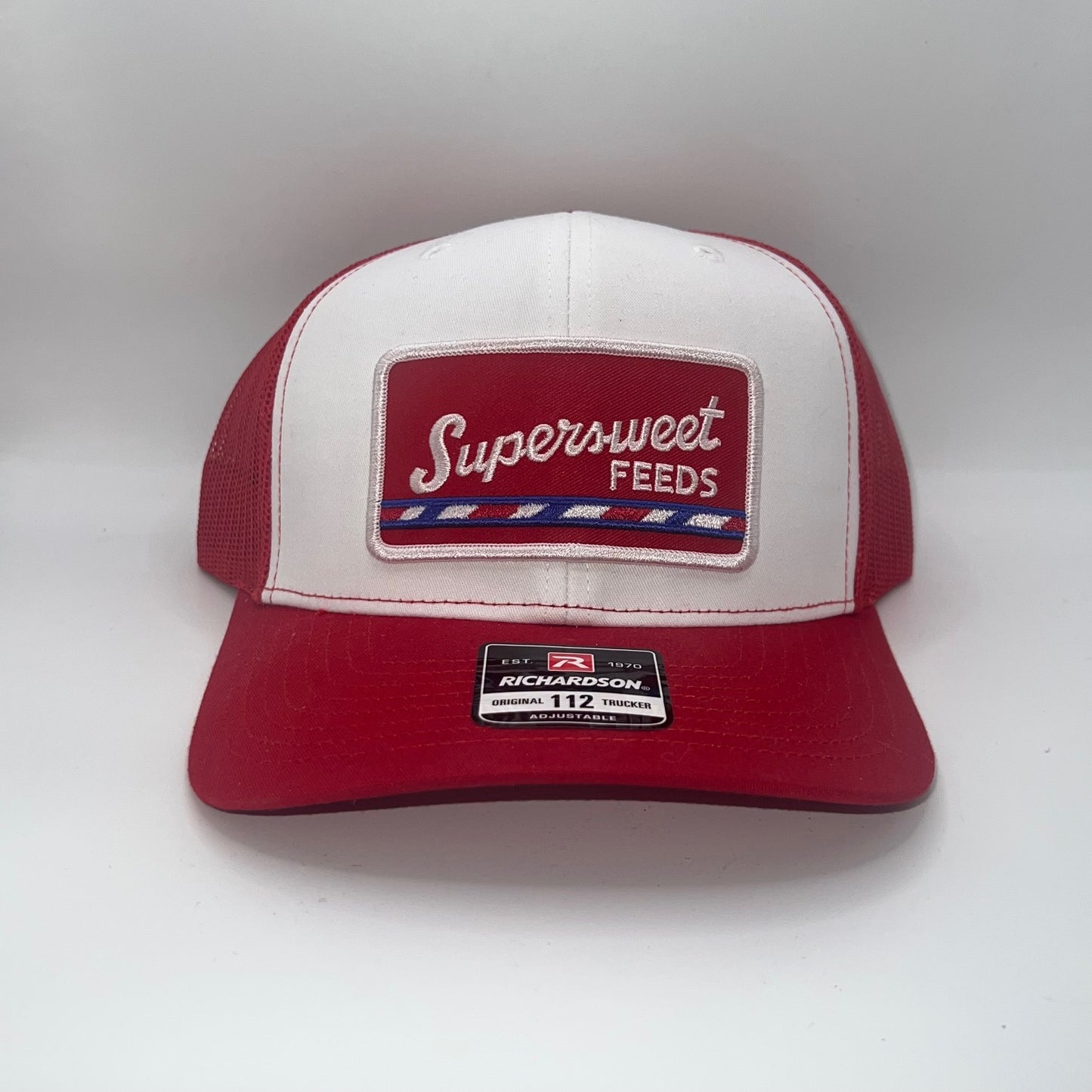 Supersweet Feeds Patch Cap | Richardson 112 Red White Trucker