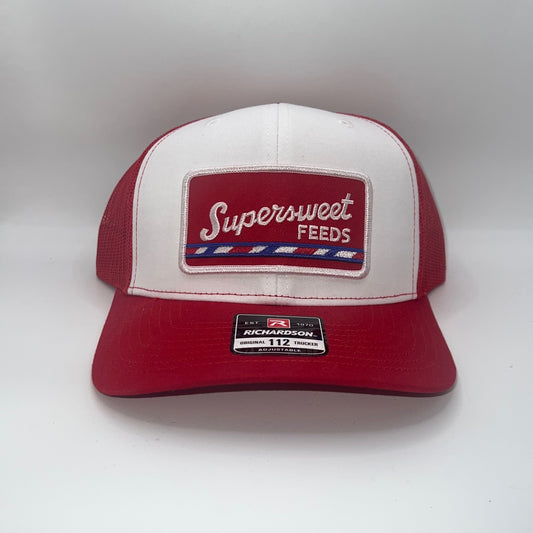 Supersweet Feeds Patch Cap | Richardson 112 Red White Trucker