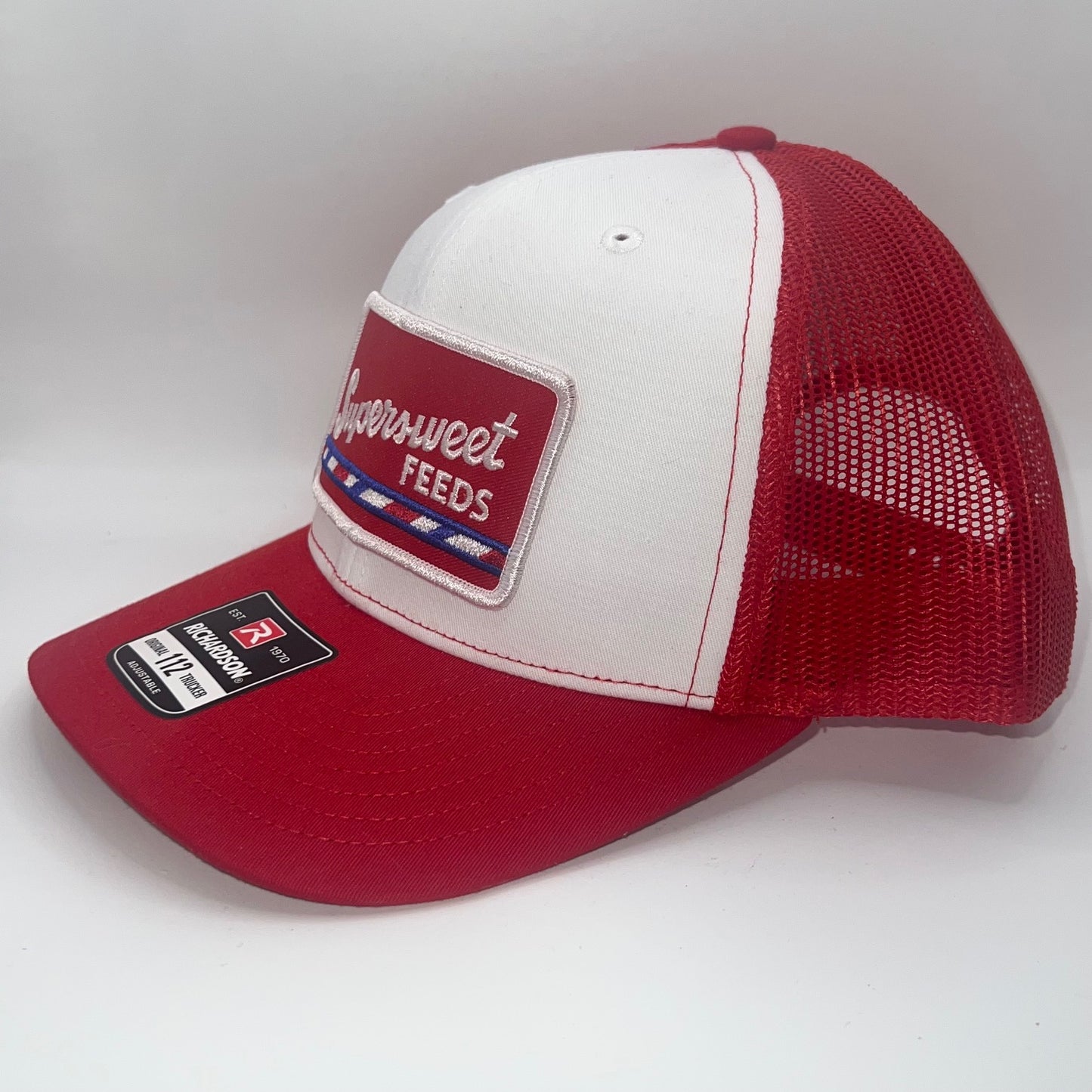 Supersweet Feeds Patch Cap | Richardson 112 Red White Trucker