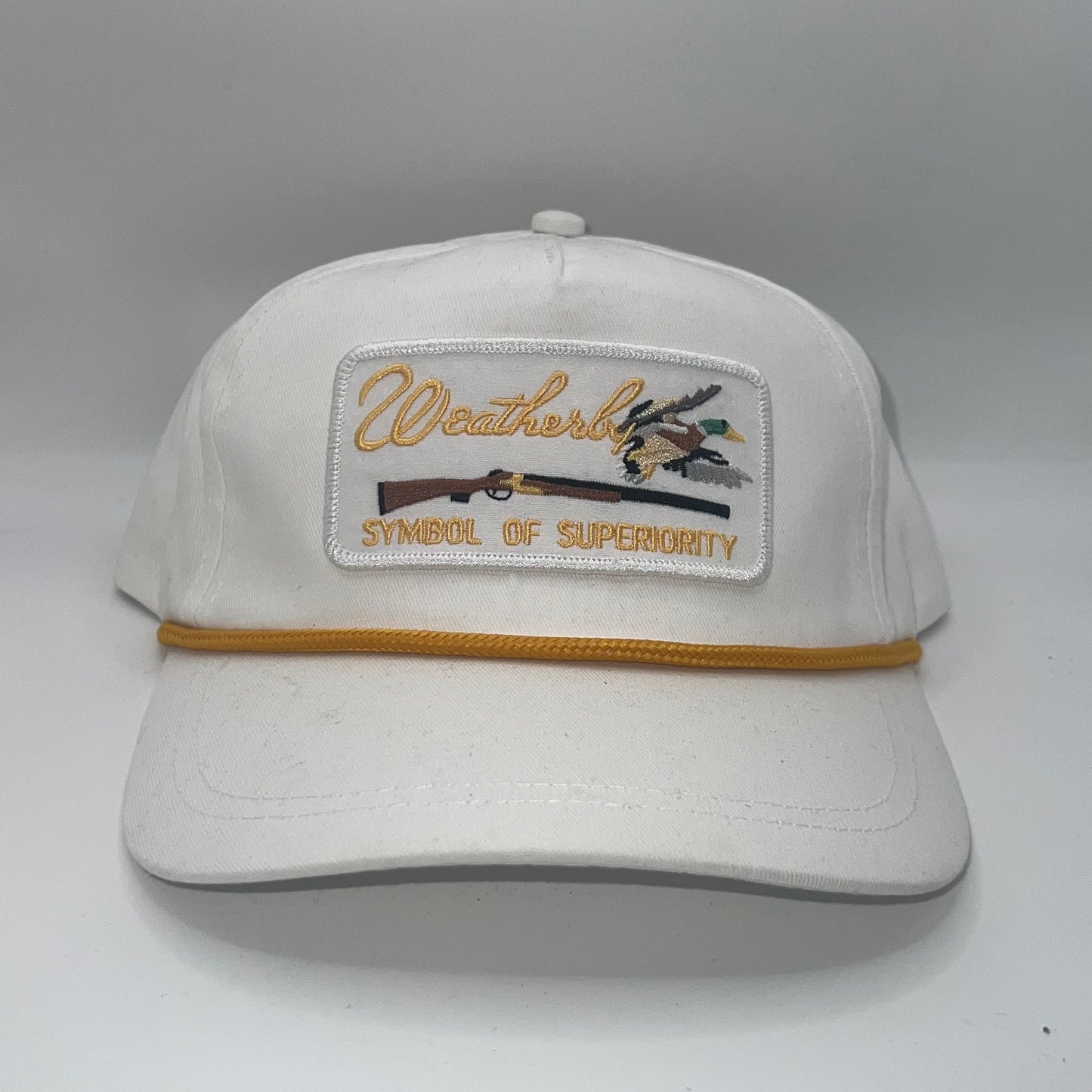 Weatherby Duck Hunting Rope Cap – Vintage White Hunting Patch Hat