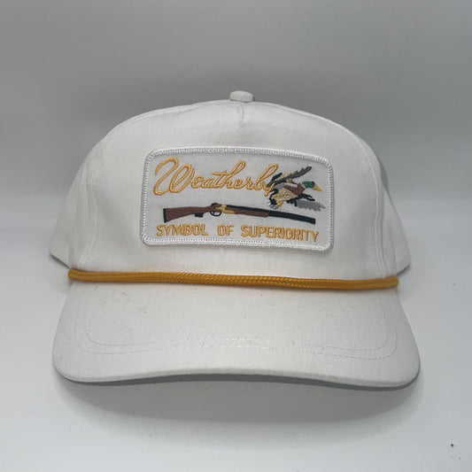 Weatherby Duck Hunting Rope Cap – Vintage White Hunting Patch Hat