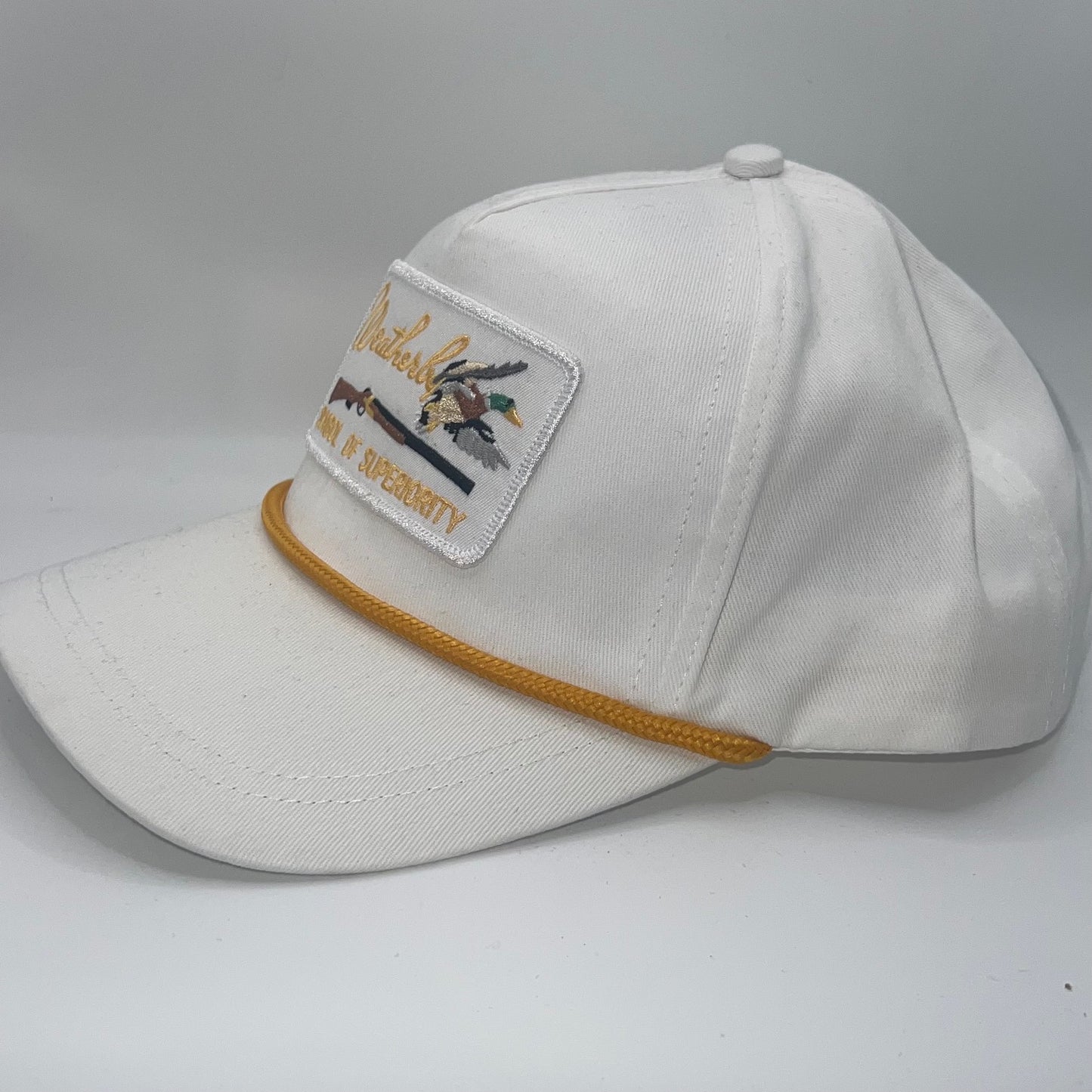 Weatherby Duck Hunting Rope Cap – Vintage White Hunting Patch Hat