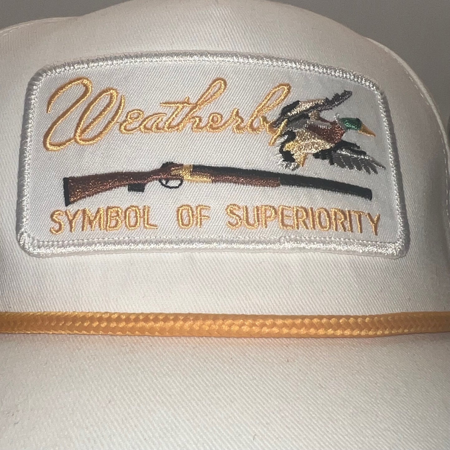 Weatherby Duck Hunting Rope Cap – Vintage White Hunting Patch Hat