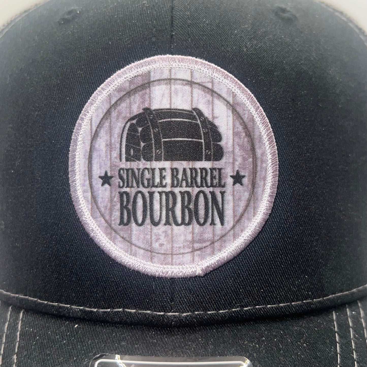 Single Barrel Bourbon Leather Patch Richardson 112 Trucker Cap | 3 Colors