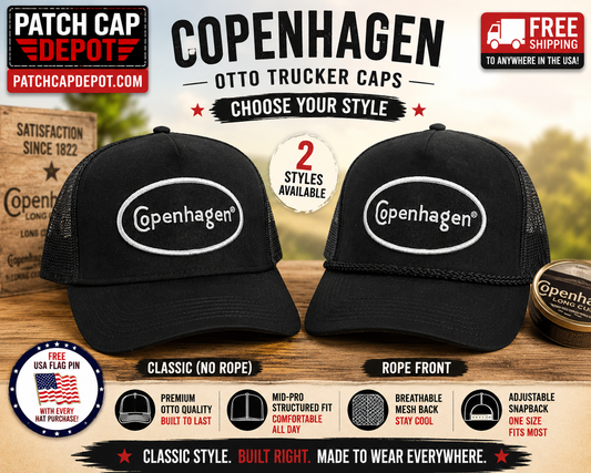 Otto Copenhagen Black Trucker Cap (2 styles)