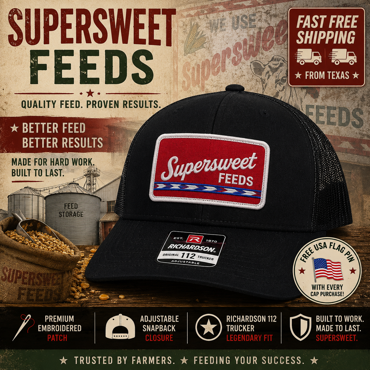 Supersweet Feeds Patch Cap | Richardson 112