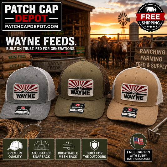 Wayne Feeds Patch Richardson 112 Snapback Trucker Cap (3 colors)