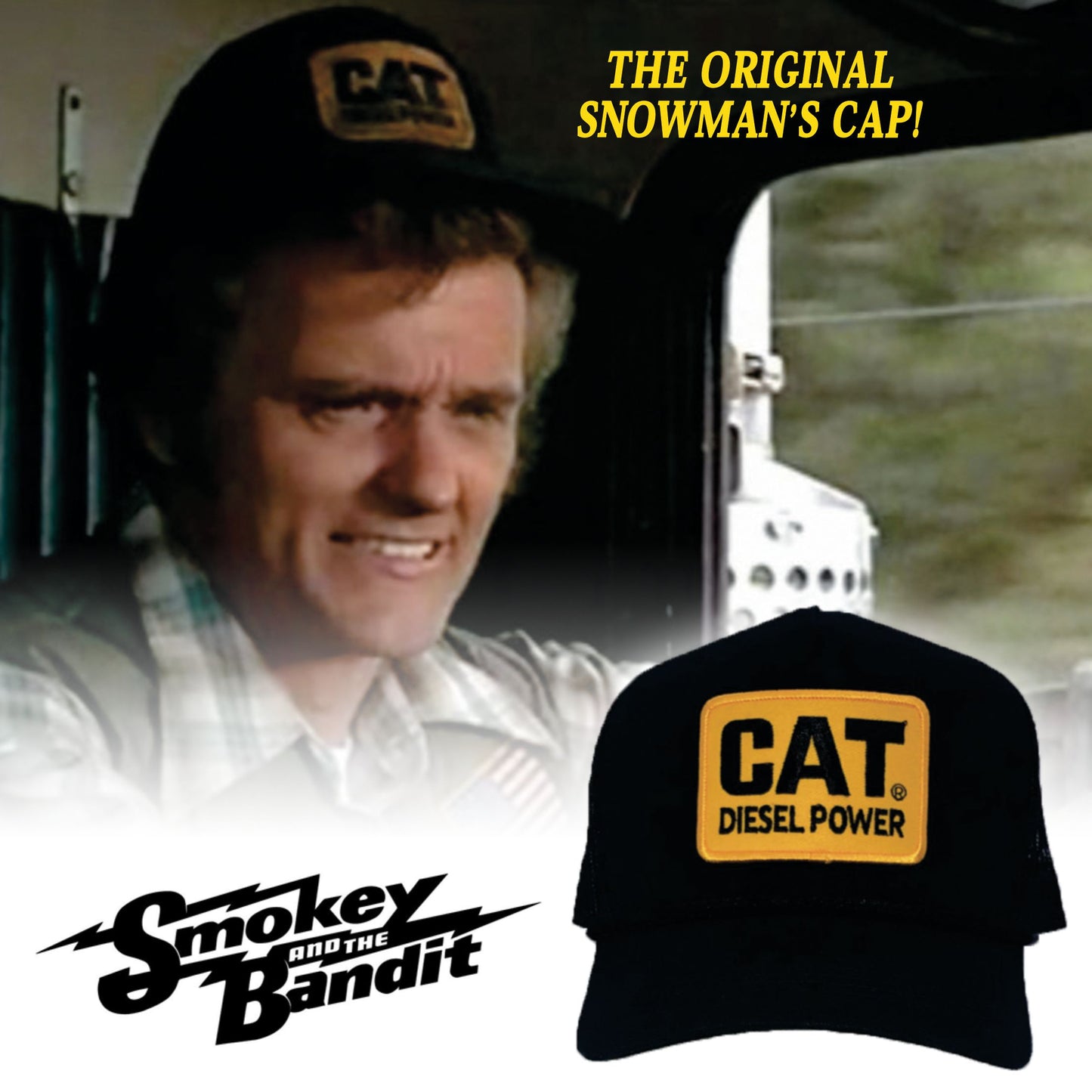 The Snowman's CAT Diesel Power Patch Cap | Black Trucker Snapback